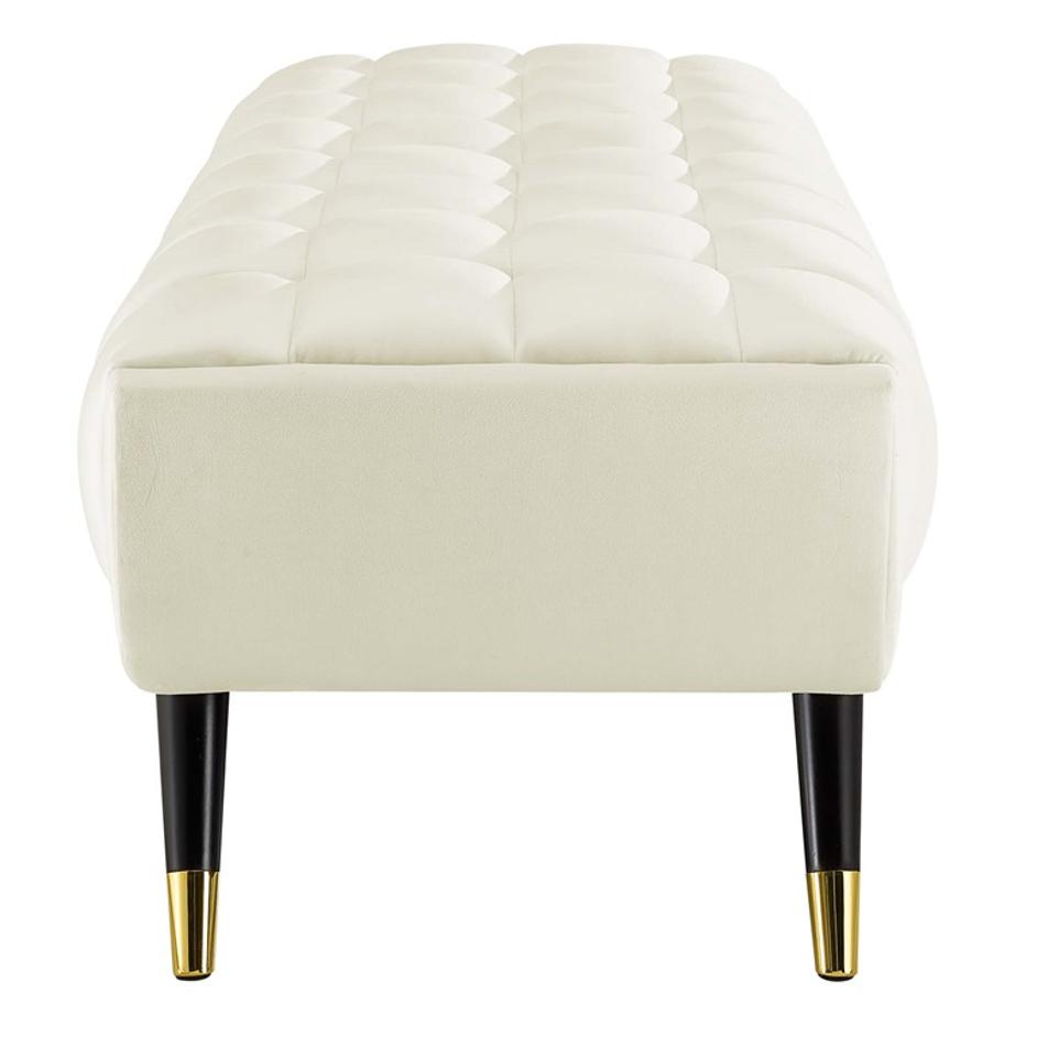 Scholar 60" Performance Velvet Bench In Ivory by Modway Furniture