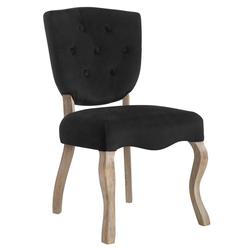 Union Vintage French Performance Velvet Dining Side Chair In Black by Modway Furniture