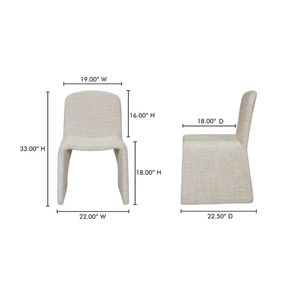 Ella Dining Chair Heather Beige by Moes Home