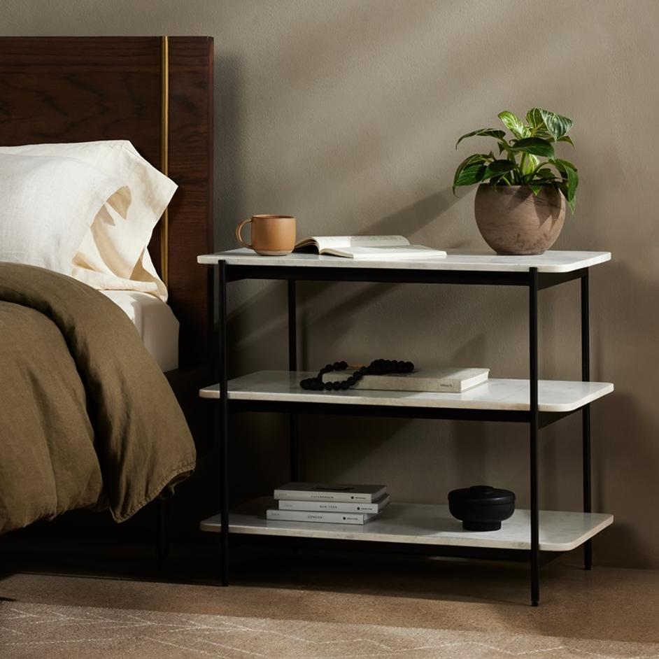 Jasper Nightstand In Iron Matte Black by FOUR HANDS