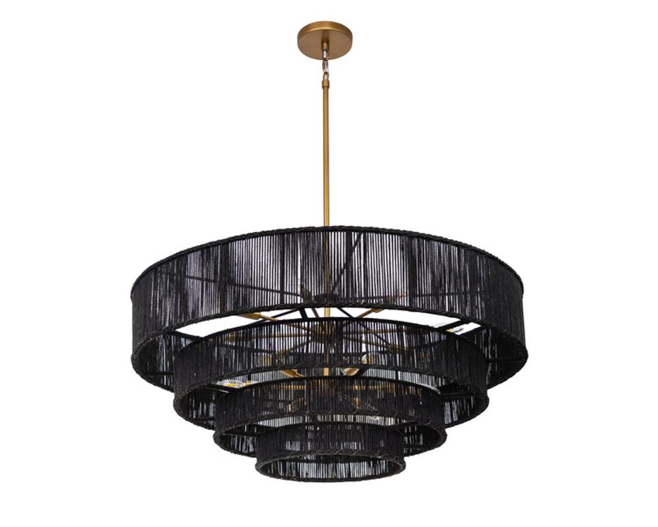 LUMINA CHANDELIER - BLACK JUTE by Sunpan