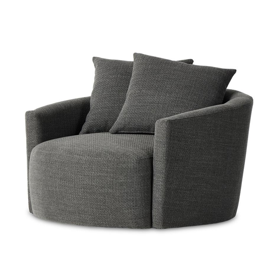 Chloe Swivel Chair In Gibson Smoke by FOUR HANDS