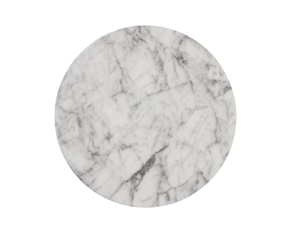 Goya End Table - Marble Look - White by Sunpan