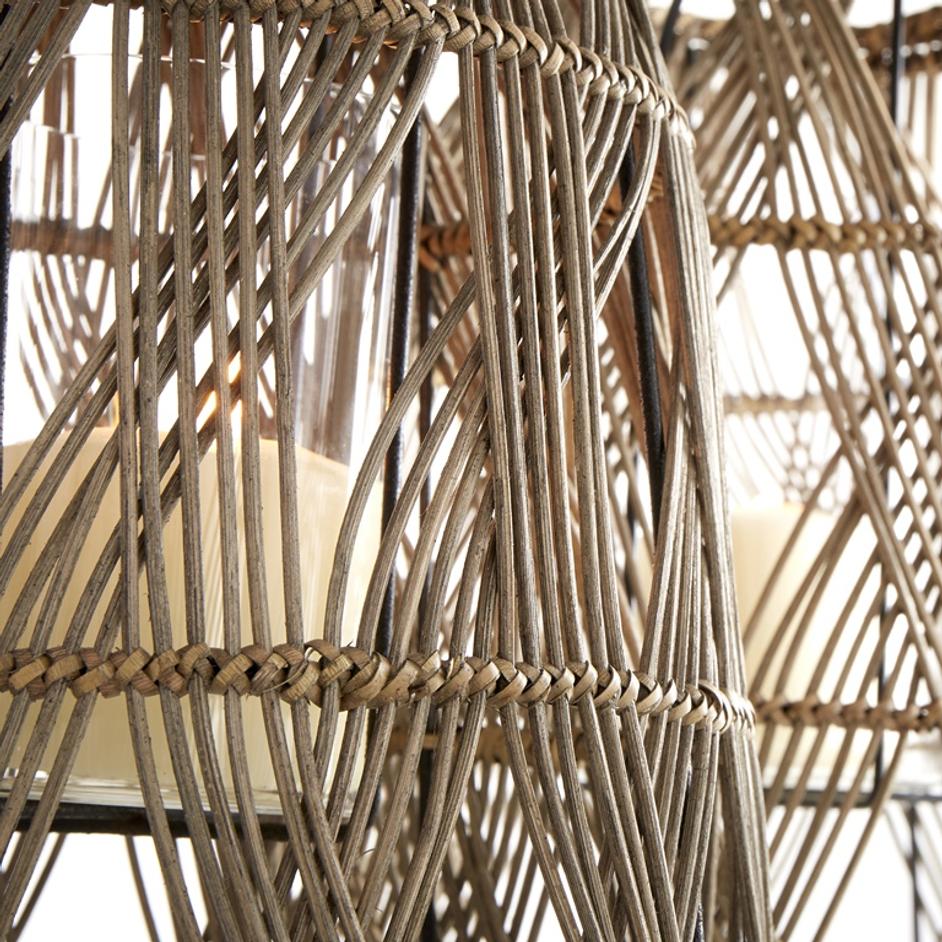 Sm Clydesdale Candleholdr in Rattan by Cyan Design
