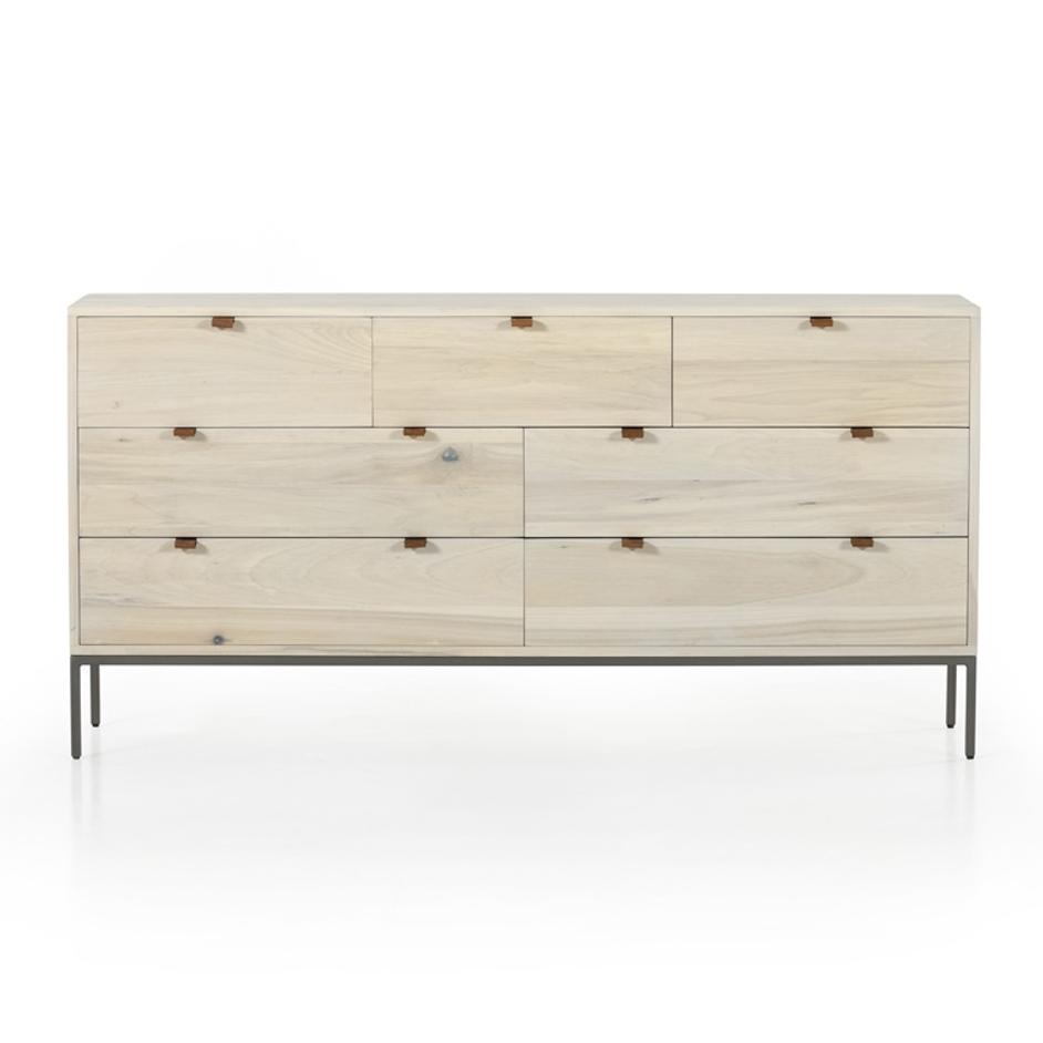 Trey 7 Drawer Dresser In Dove Poplar by FOUR HANDS