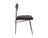 GIBBONS DINING CHAIR - ANTIQUE BRASS - CHARCOAL BLACK LEATHER by Sunpan
