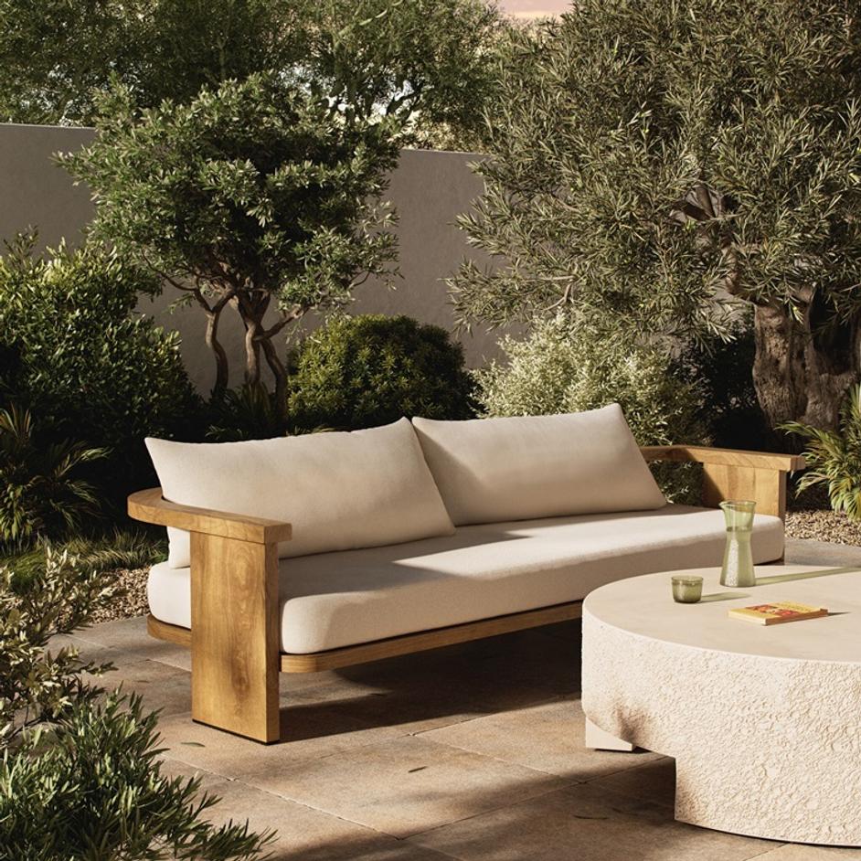 Tahana Outdoor Sofa-96" - Alessi Linen by Four Hands