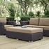 Minerva Outdoor Patio Fabric Rectangle Ottoman In Espresso Mocha by Modway Furniture