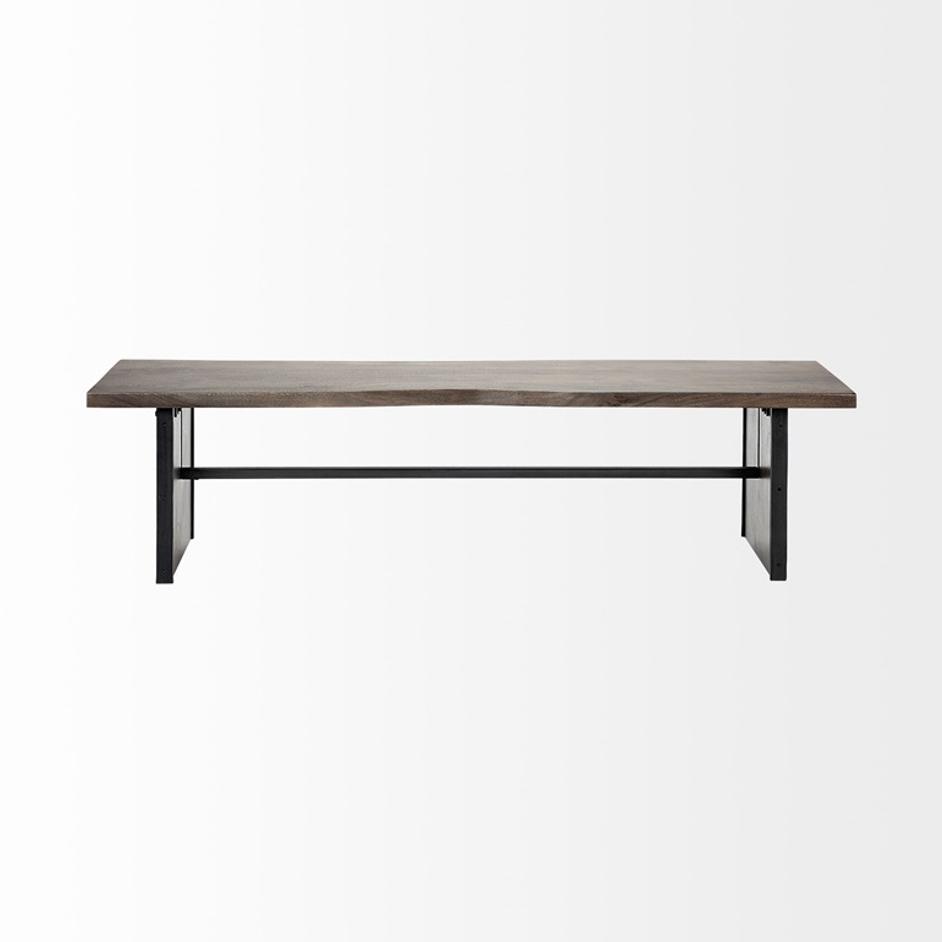 Ledger I 70L x 17W Brown Live-Edge Wooden Dining Bench by Mercana