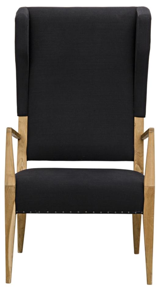 Narciso Chair, Teak with Black Woven Fabric by Noir Furniture