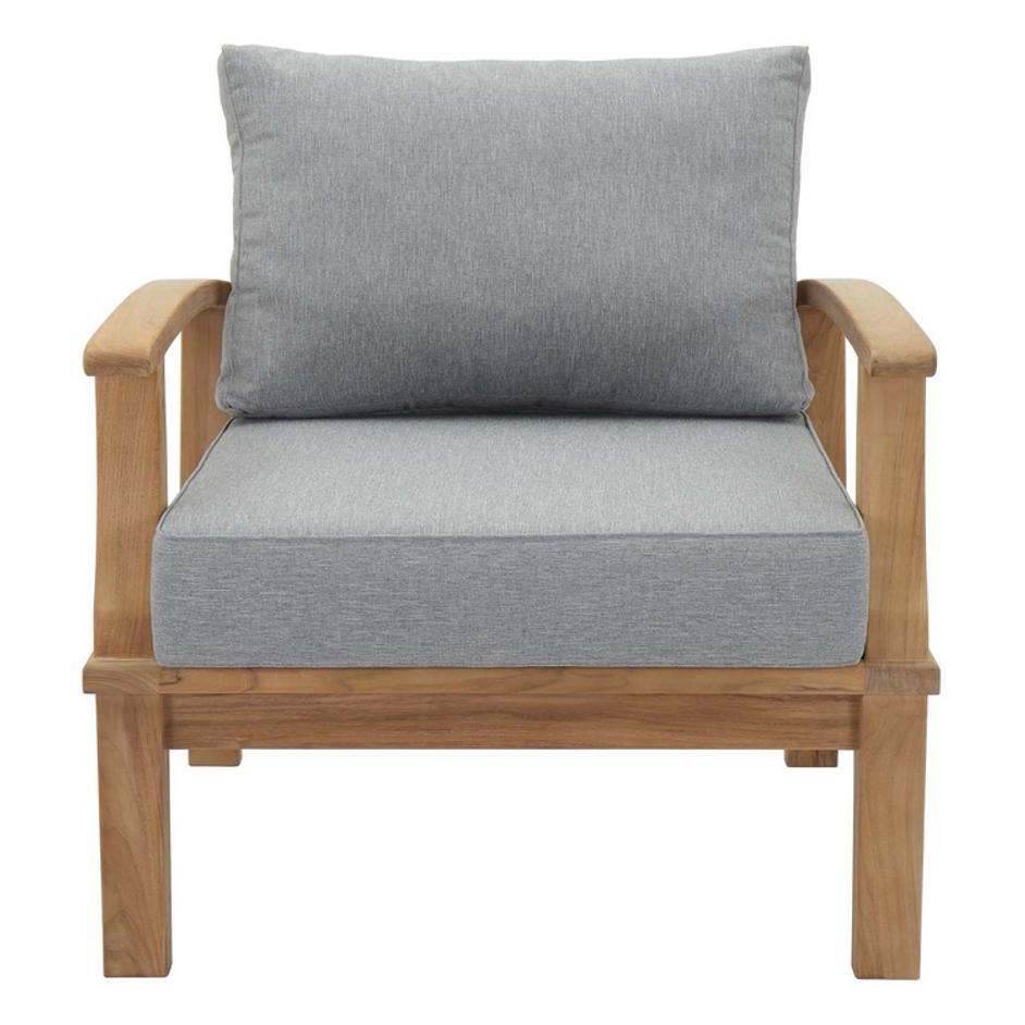 Quay Outdoor Patio Teak Armchair In Natural Gray by Modway Furniture