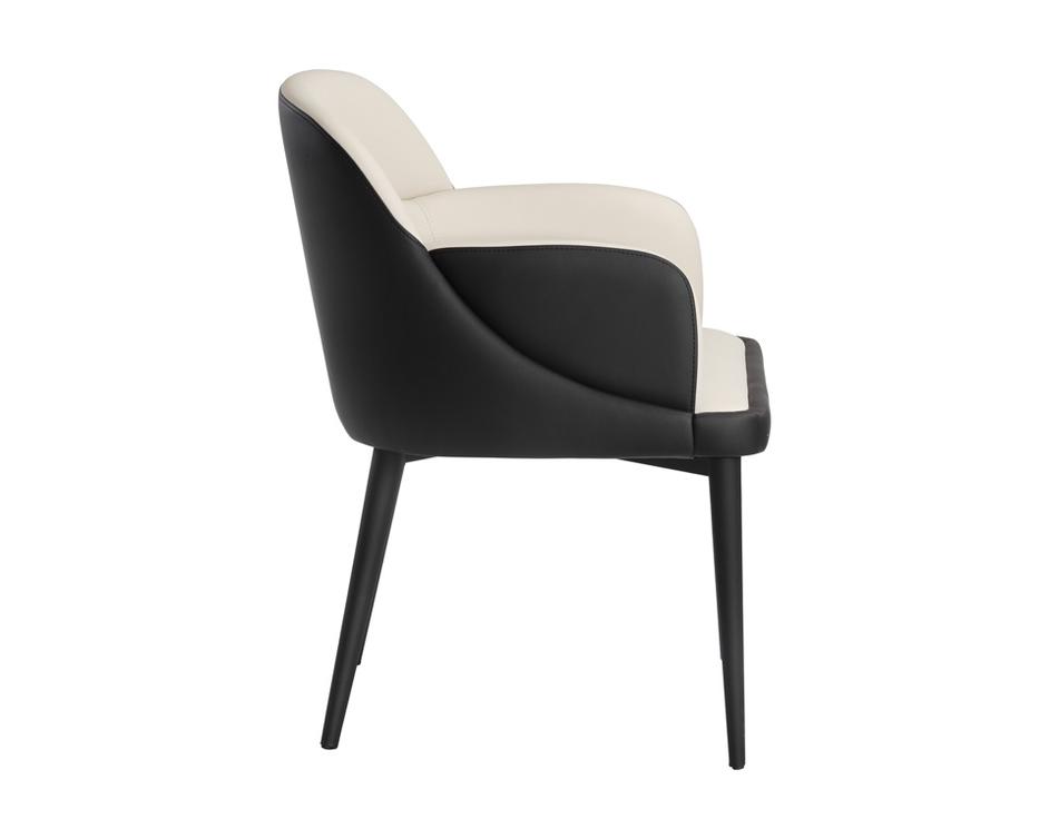Hagan Dining Armchair - Dillon Cream / Dillon Black by Sunpan