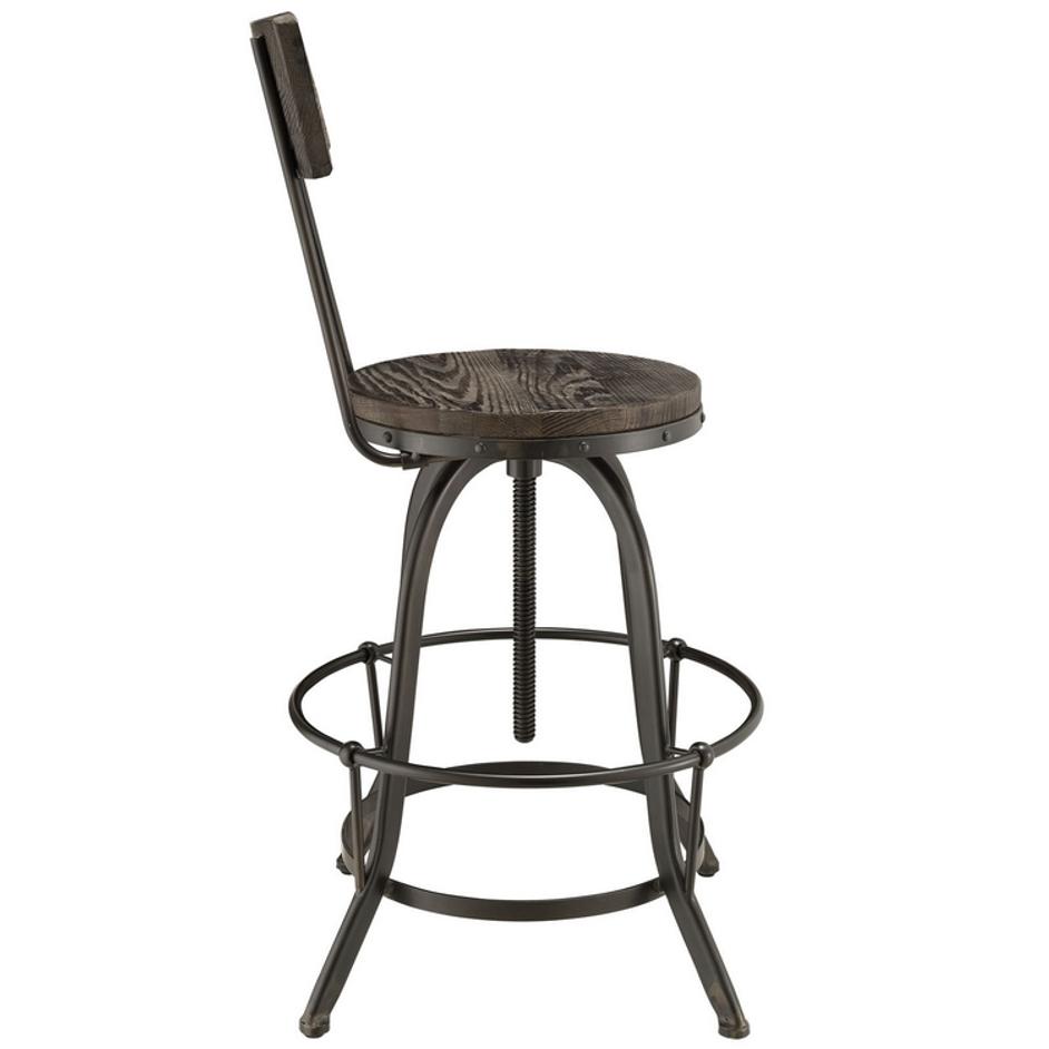 Quentin Wood Bar Stool In Black by Modway Furniture