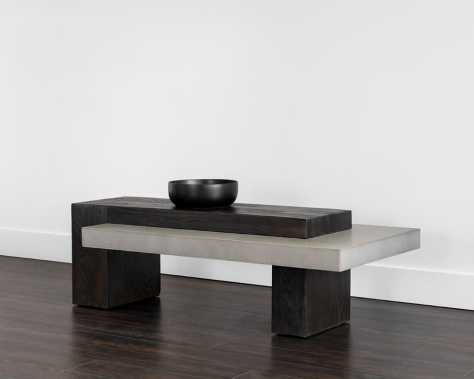 HERRIOT COFFEE TABLE - DARK BROWN / GREY by Sunpan