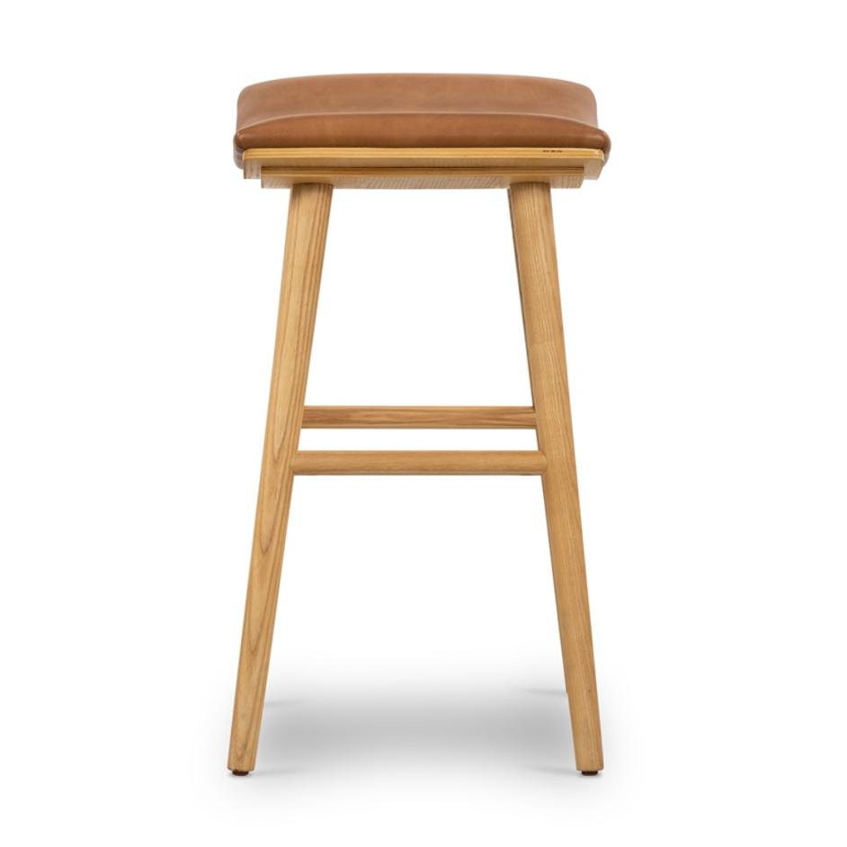 Union Saddle Stool In Smoked Naturl In Counter by FOUR HANDS