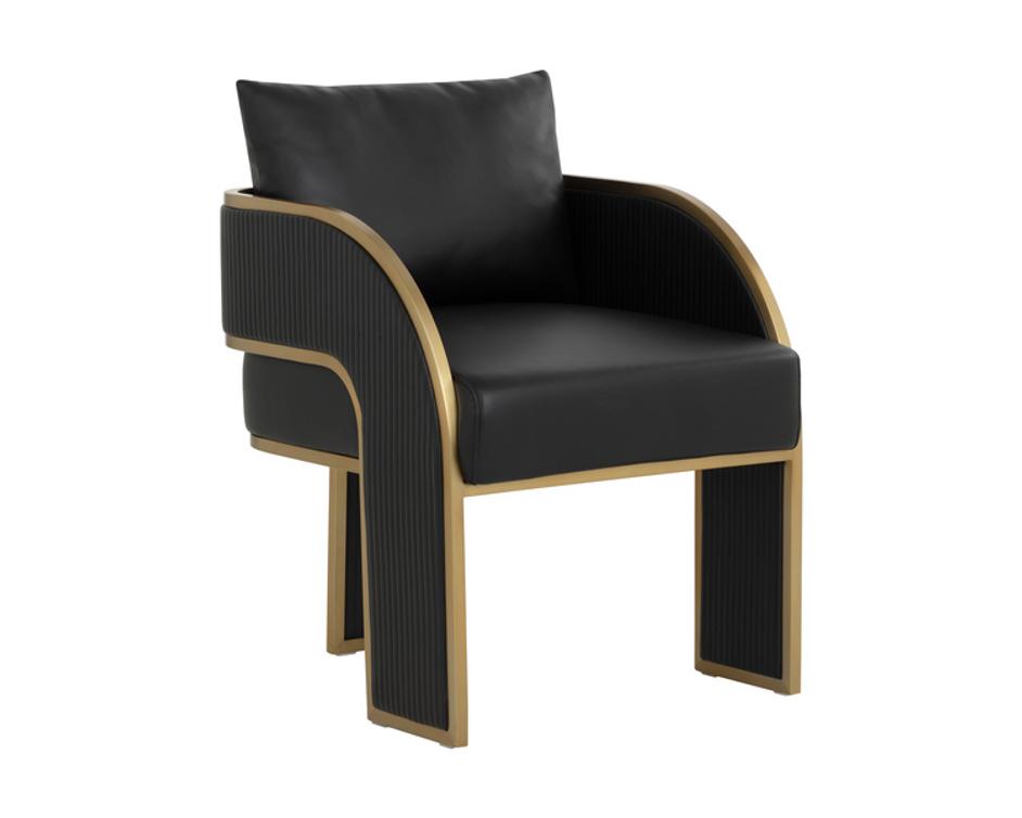 BAZ DINING ARMCHAIR - NAPA BLACK by Sunpan