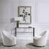 Crue White Swivel Chair by Uttermost