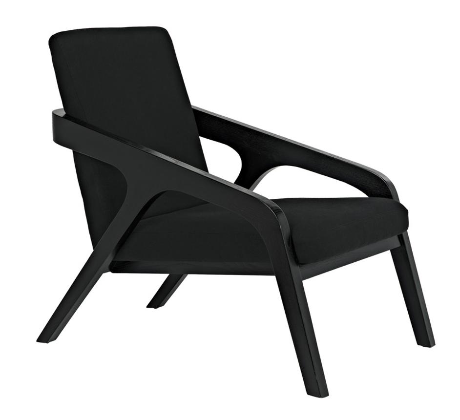 Lamar Sungkai/Mindi Chair in Charcoal Black with Black Cotton Upholstery by Noir Furniture
