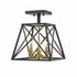 Trestle 3 Light Semi Flush Mount in Matte Black + Olde Brass Finish by Z-Lite