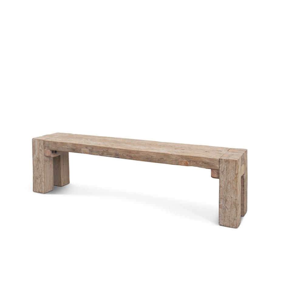 McArthur Whitewash Reclaimed Wood Bench by Mercana