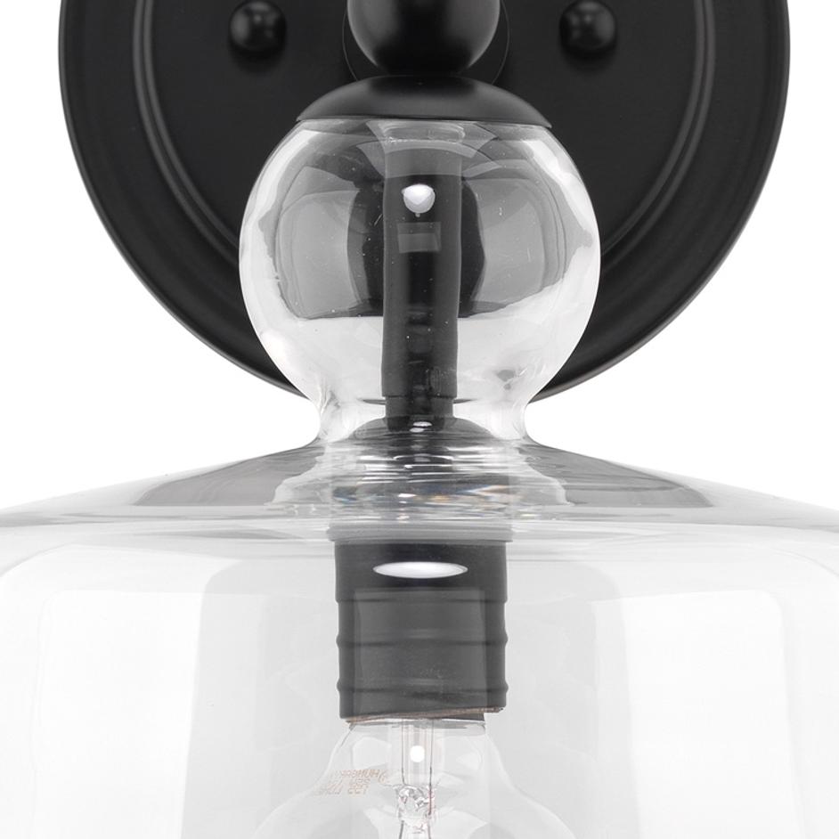Hudson Glass Wall Sconce, Black by Jamie Young