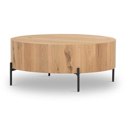 Eaton Drum Coffee Table In Light Oak Resin by FOUR HANDS
