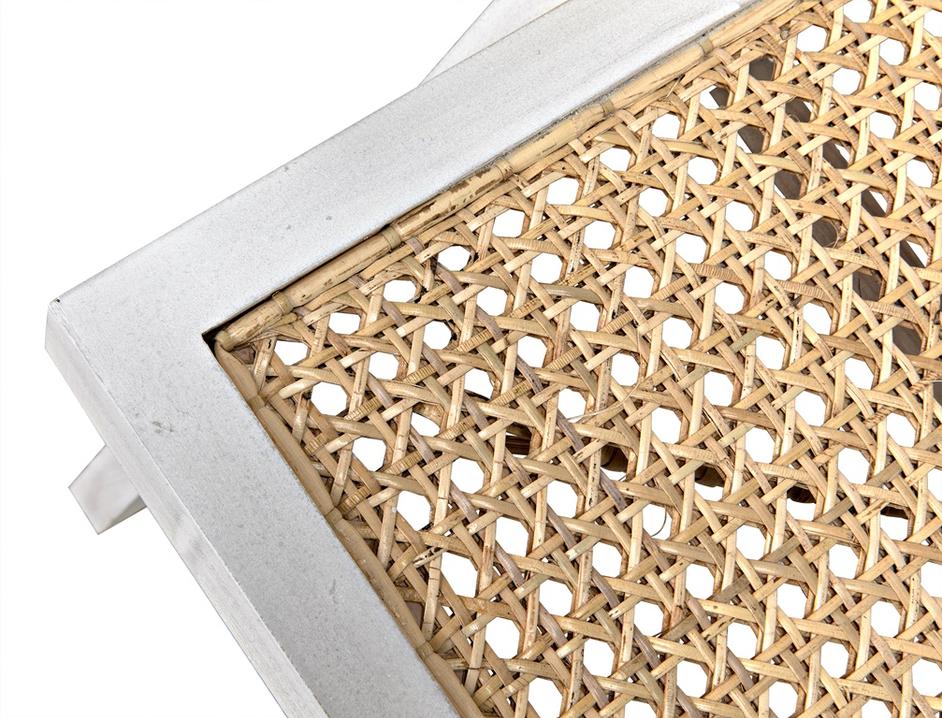 Jude Teak Chair with White Wash Finish and Caning by Noir Furniture