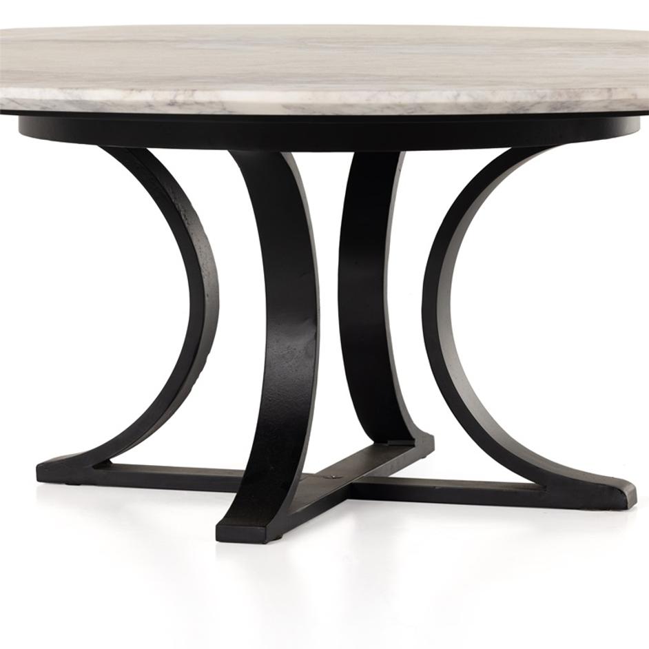 Gage Coffee Table In Polished White Marble by FOUR HANDS