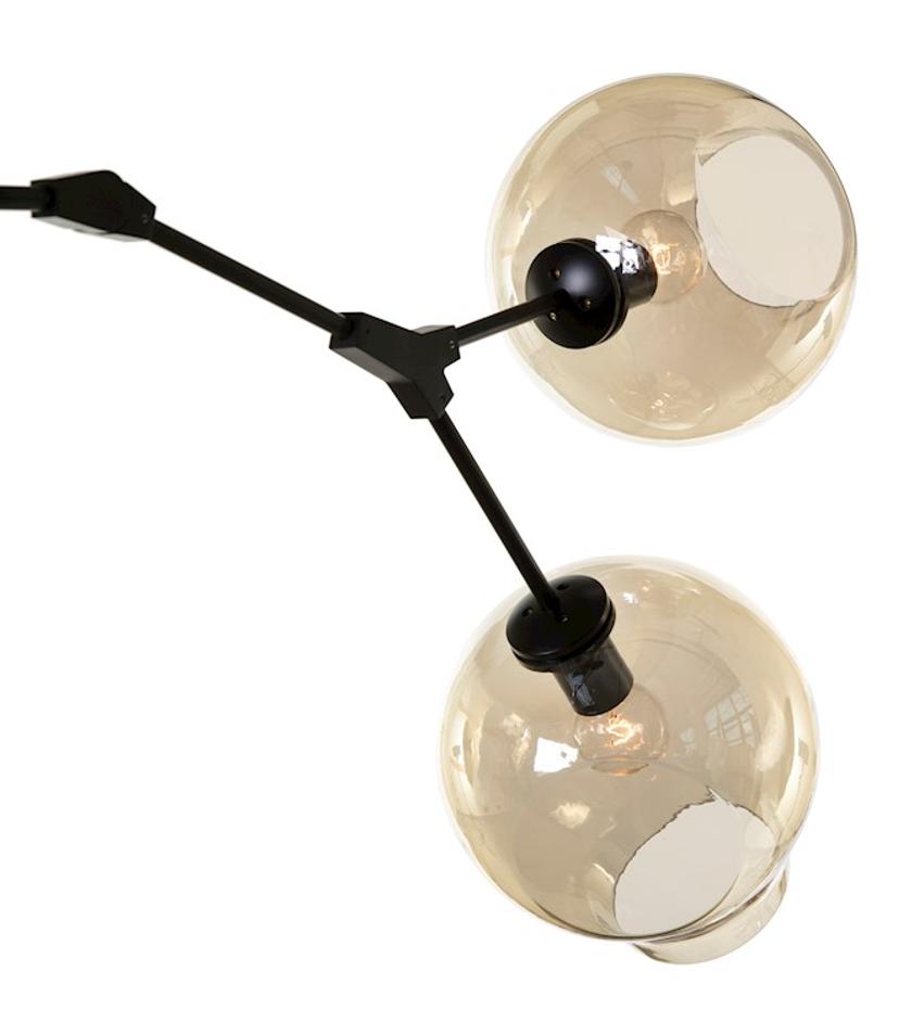 Harris Five Light Pendant Lamp - Black / Cognac by Galla Home