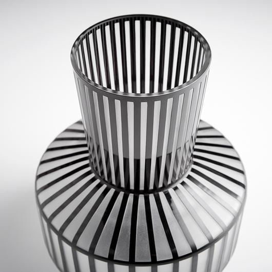 Lined Up Vase in Black by Cyan Design
