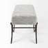 Ayla 55L x 17.6W x 18H Dark Gray Fabric Seat W/ Dark Nickel Metal Frame Bench by Mercana
