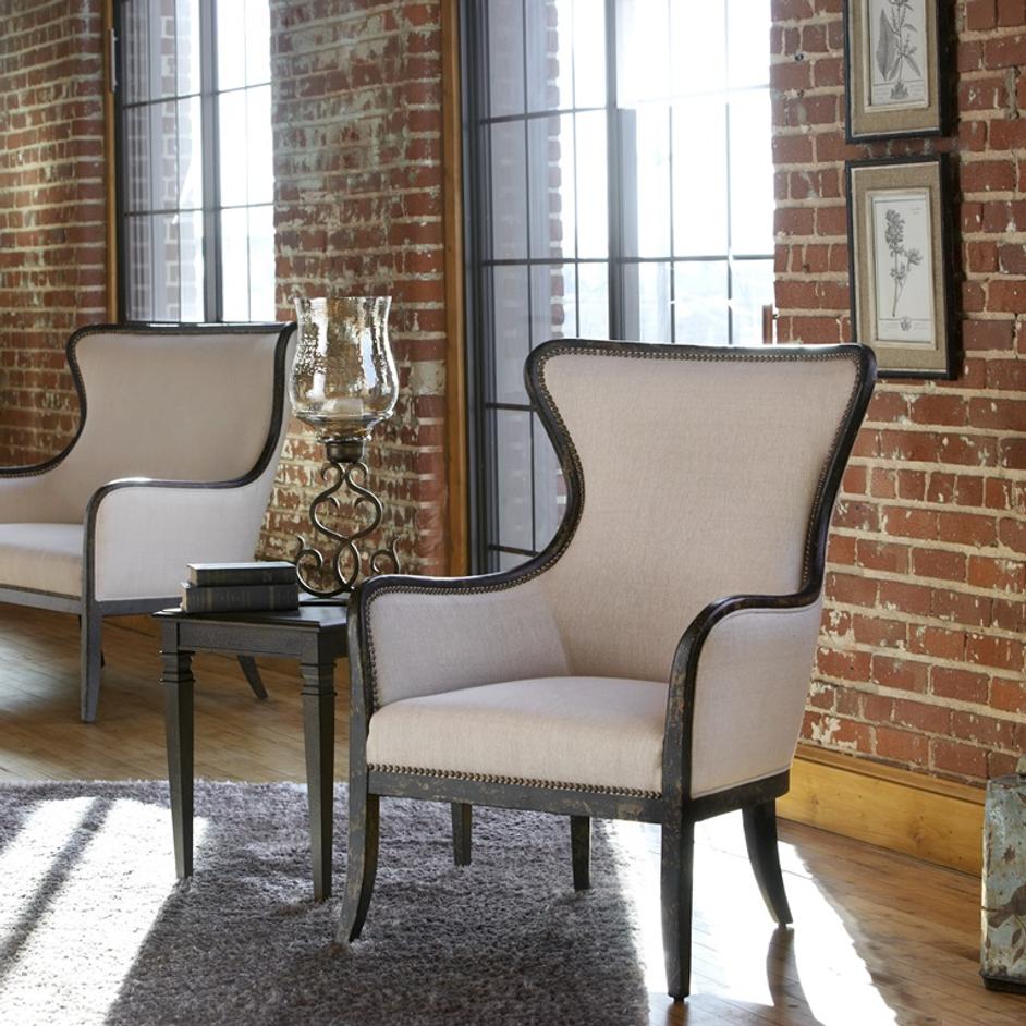 Sandy Wing Back Armchair by Uttermost