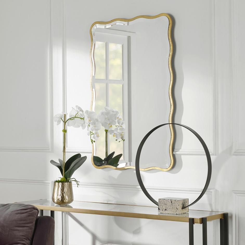 Aneta Gold Scalloped Mirror by Uttermost