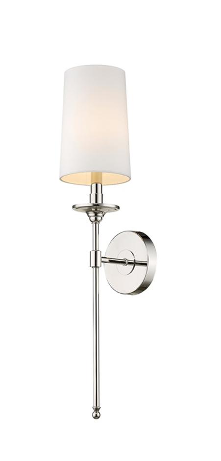 Emily 1 Light Wall Sconce in Polished Nickel Finish by Z-Lite
