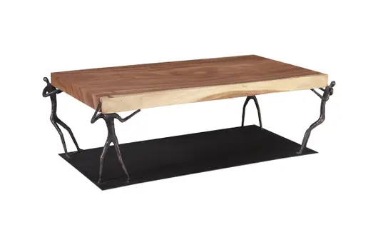 Atlas Coffee Table, Chamcha Wood, Natural, Metal by PHILLIPS COLLECTION