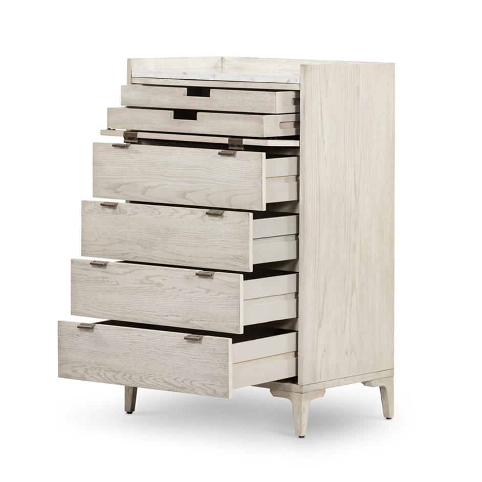 Viggo Tall Dresser In Vintage White Oak by FOUR HANDS