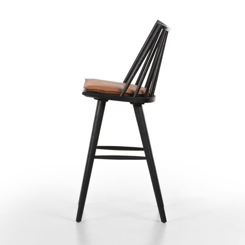 Lewis Windsor Bar + Counter Stool - Whiskey Saddle by Four Hands