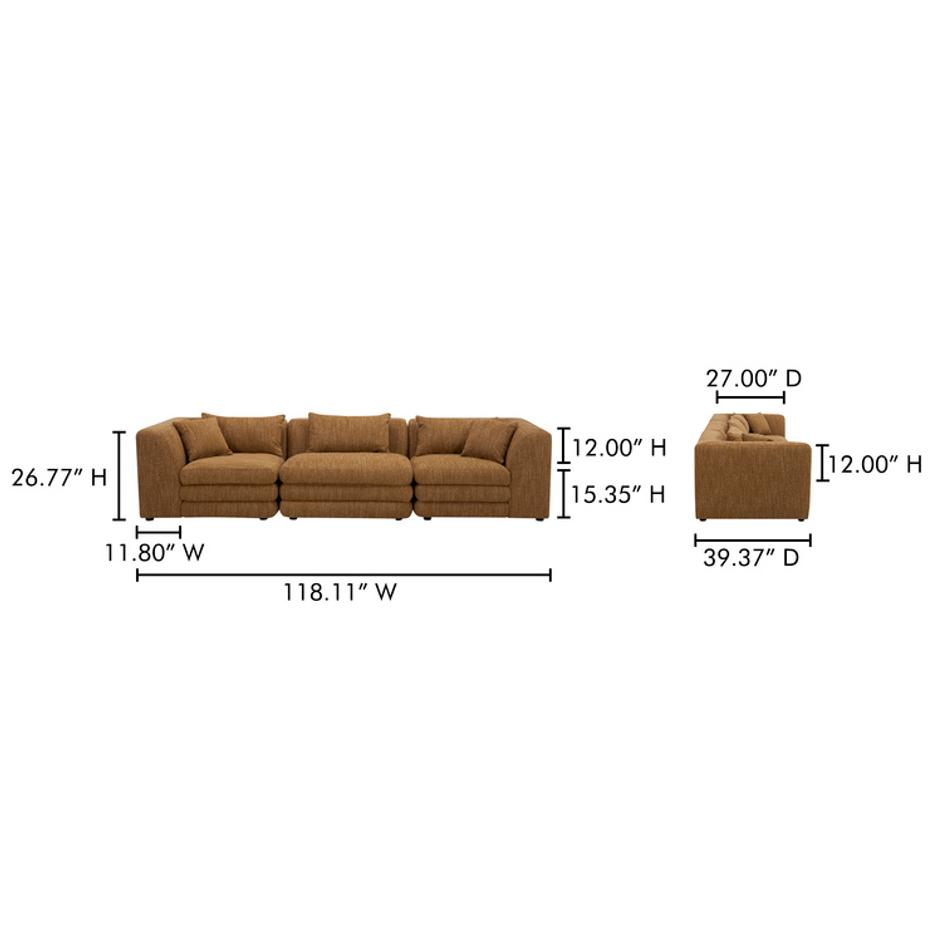 Lowtide Modular Sofa Amber Glow by Moes Home