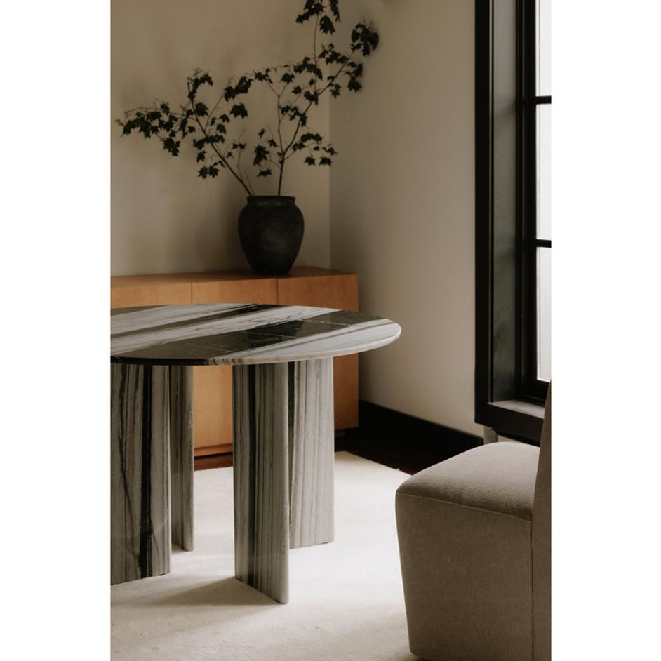 Celia Round Dining Table Panda Marble by Moes Home
