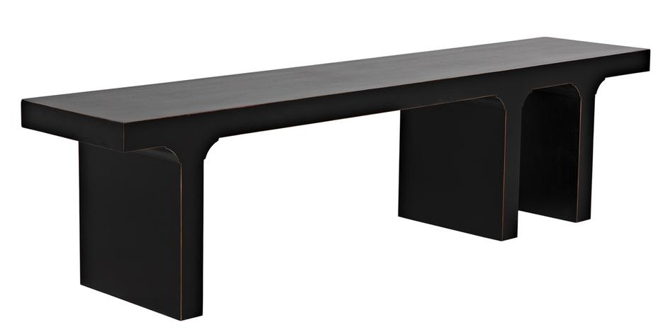 Kir Bench, Hand Rubbed Black by Noir Furniture