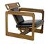 Buraco Teak Relax Chair with Gloss Finish and Black Leather Upholstery by Noir Furniture