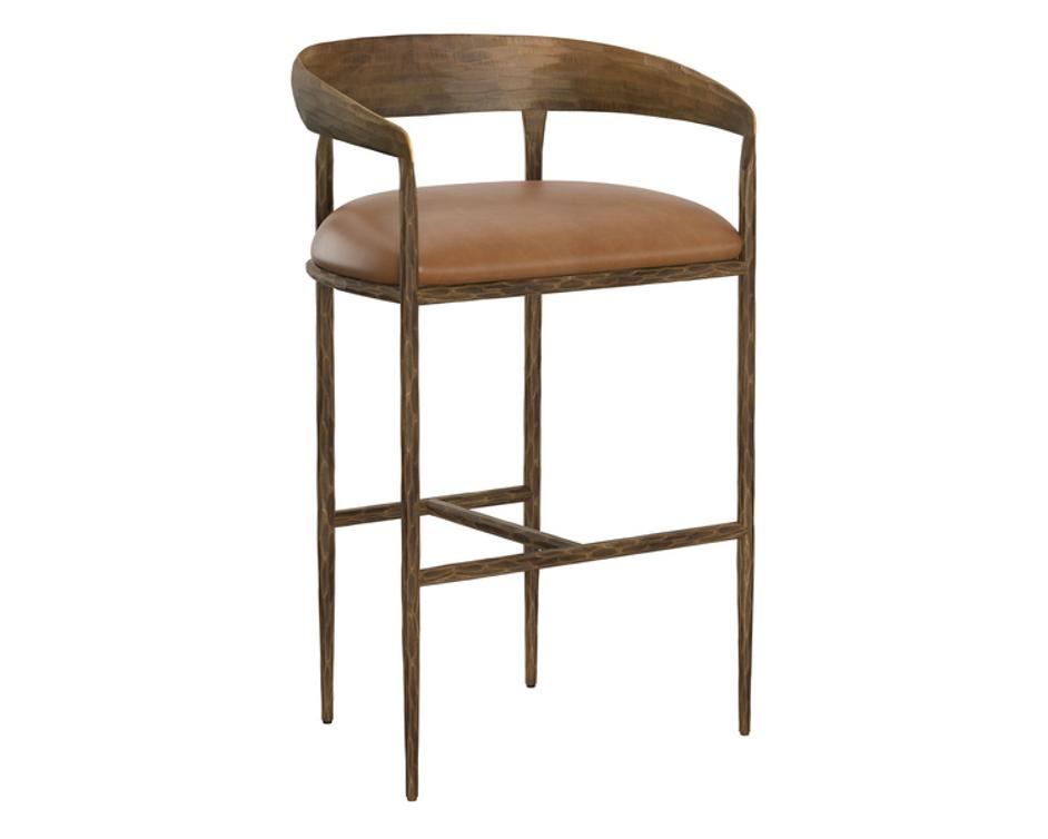 ZANATTA BARSTOOL - TAN LEATHER by Sunpan