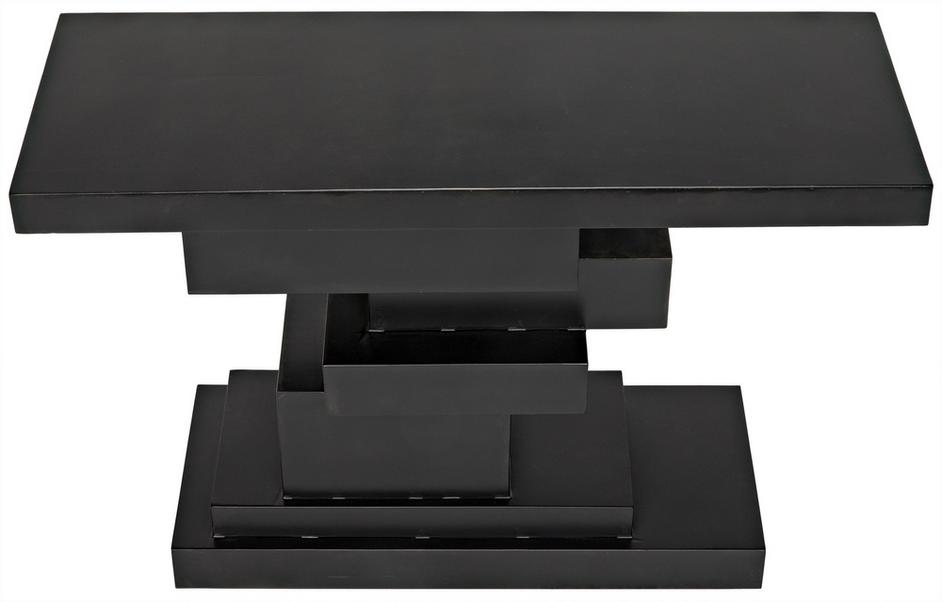 Platoon Industrial Steel Console in Matte Black by Noir Furniture