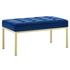 Garret Gold Stainless Steel Leg Medium Performance Velvet Bench In Gold Navy by Modway Furniture