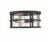 Jordan 3 Light Outdoor Flush Ceiling Mount Fixture in Black Finish by Z-Lite
