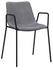 MULLIN DINING CHAIR W/ PERF FABRIC in VINTAGE GREY FAUX LEATHER WITH MATTE BLACK METAL FRAME by Dovetail