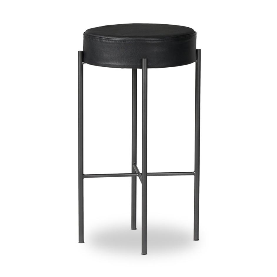 Nocona Bar + Counter Stool - Black Leather by Four Hands