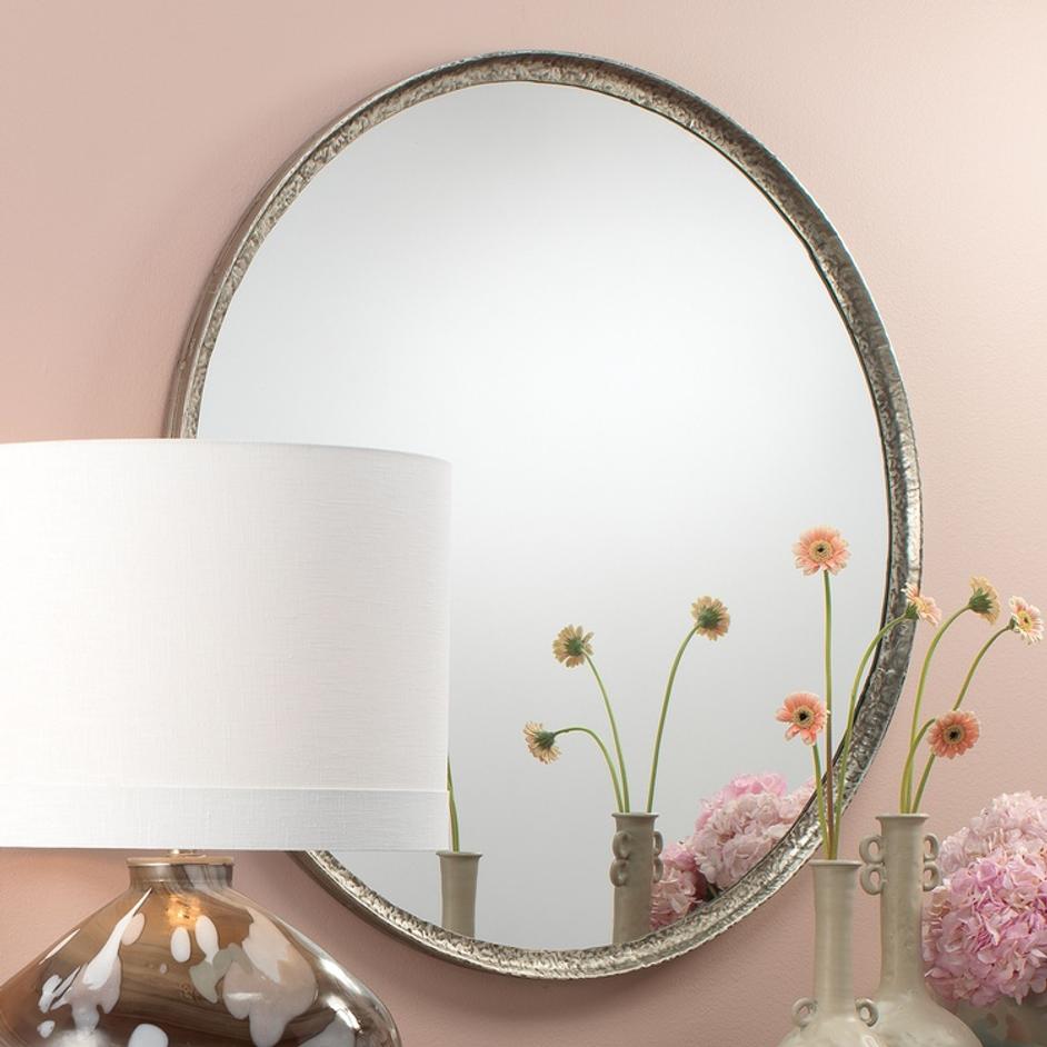 Refined Iron Round Wall Mirror, Silver by Jamie Young