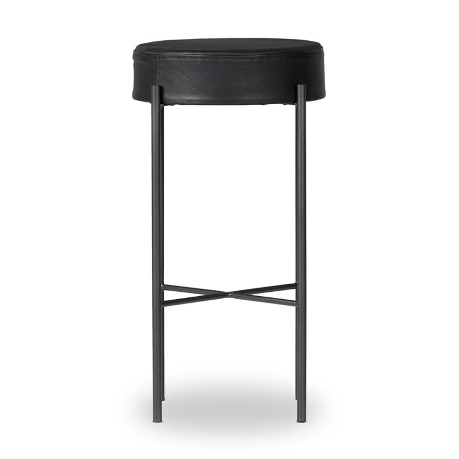 Nocona Bar + Counter Stool - Black Leather by Four Hands