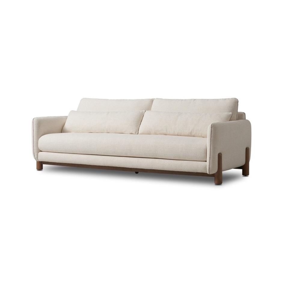 Rennick Sofa-96" In Palma Cream And Aged Parawood by Four Hands